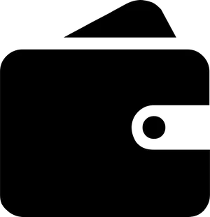 Black Leather Wallet Icon PNG Image