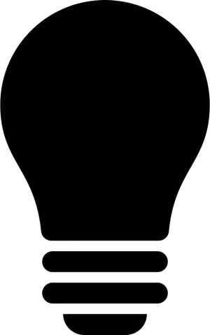 Black Lightbulb Icon PNG