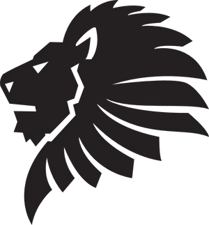 Black Lion Silhouette Graphic PNG Image