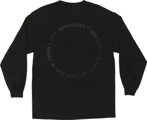 Black Long Sleeve Shirtwith Graphic Print PNG Image