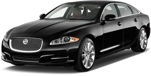 Black Luxury Sedan Profile View PNG Image