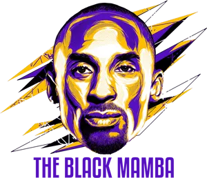 Black Mamba Kobe Artwork PNG Image