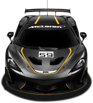 Black Mc Laren Race Car Top View PNG Image