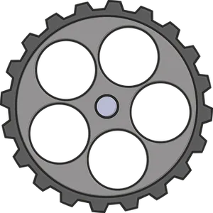 Black Mechanical Gear Icon PNG