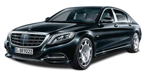 Black Mercedes Benz S Class Side View PNG Image