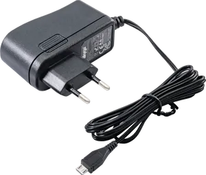 Black Micro U S B Charger PNG Image