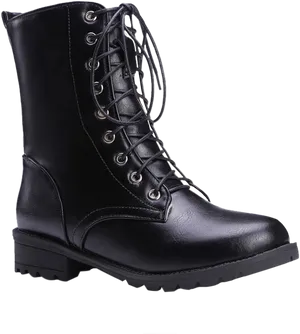 Black Military Combat Boot PNG Image