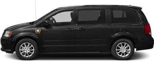 Black Minivan Side View PNG Image