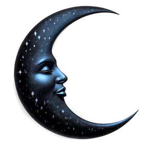 Black Moon And Stars Png 06252024 PNG Image