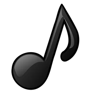 Black Music Noteon Dark Background PNG Image