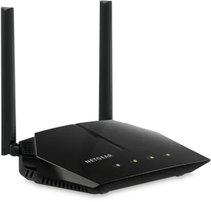 Black Netgear Wireless Router PNG Image