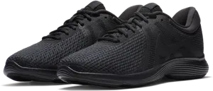 Black Nike Running Shoes PNG Image