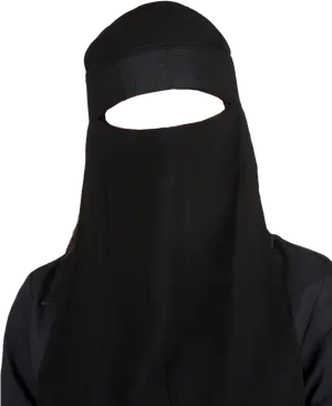 Black Niqab Portrait PNG Image