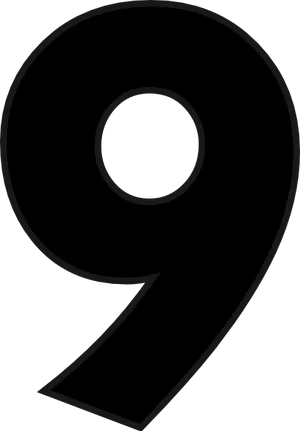 Black Number9 Graphic PNG Image