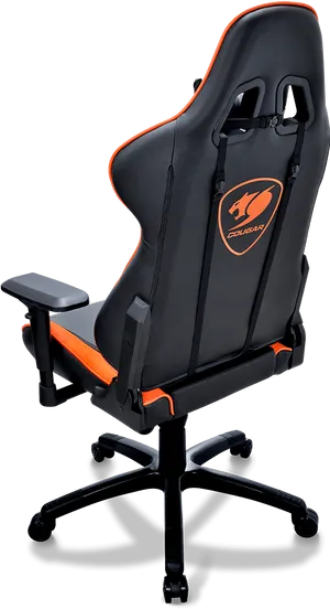 Black Orange Gaming Chair Cougar PNG Image