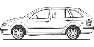 Black Outline S U V Side View PNG