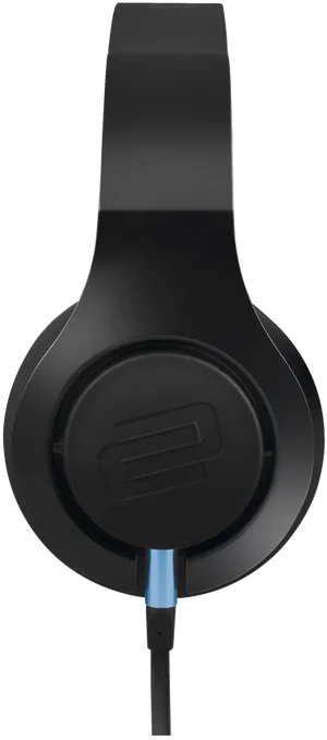 Black Over Ear Headphone Side View PNG Image