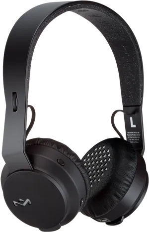 Black Over Ear Headphones PNG Image