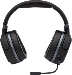 Black Over Ear Headphoneswith Microphone PNG Image