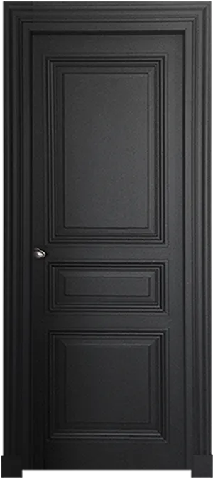 Black Panel Door Design PNG Image