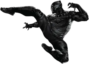 Black_ Panther_ Action_ Pose PNG Image