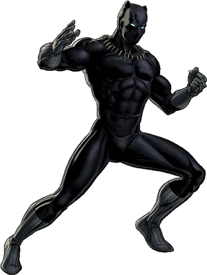 Black Panther Action Pose PNG Image