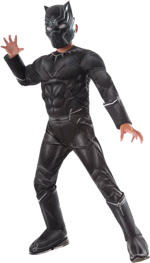 Black Panther Costume Pose PNG Image