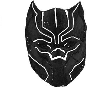 Black Panther Mask Artwork PNG Image