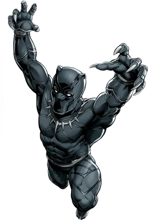 Black Pantherin Action Pose PNG Image