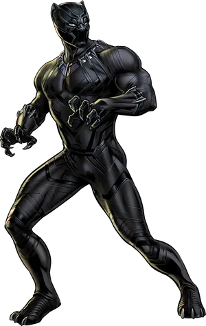 Black Pantherin Action Pose PNG Image