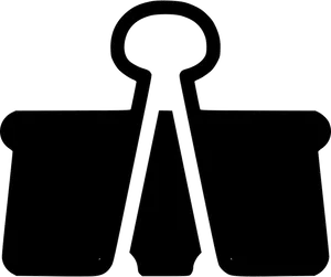 Black Paper Clip Silhouette PNG Image