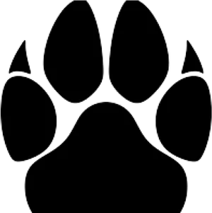 Black Paw Print Outline PNG Image