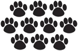 Black Paw Prints Pattern PNG Image