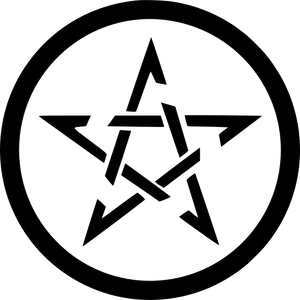 Black Pentagram Outline PNG Image