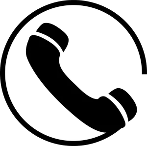 Black Phone Icon Outline PNG Image