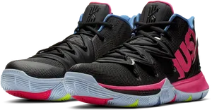 Black Pink Basketball Sneakers PNG Image