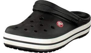 Black Platform Crocs Shoe PNG Image