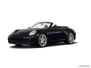 Black Porsche Convertible Side View PNG Image