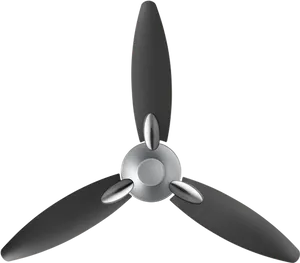 Black Propeller Isolated Background PNG Image