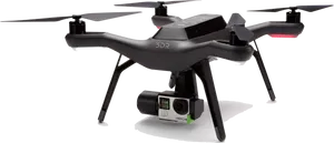 Black Quadcopter Dronewith Camera PNG Image