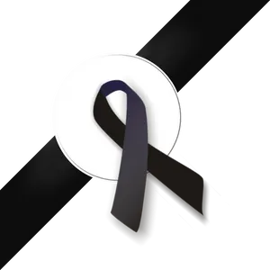 Black Ribbon Mourning Symbol PNG Image