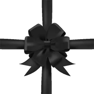 Black Ribbon Mourning Symbol PNG Image