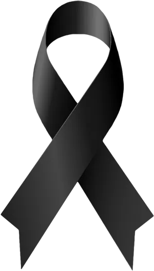 Black Ribbon Symbolof Mourning.png PNG Image