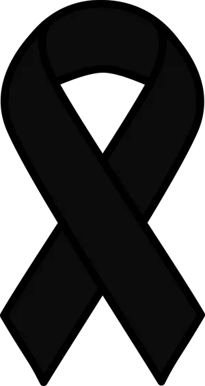 Black Ribbon Symbolof Mourning.png PNG Image