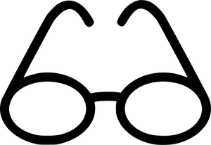 Black Rimmed Glasses Icon PNG Image