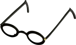 Black Round Eyeglasses Transparent Background PNG Image