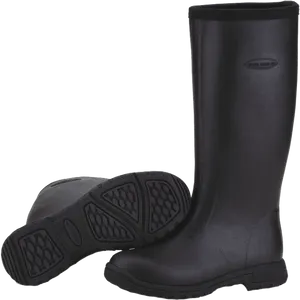 Black Rubber Muck Boots PNG Image