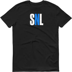 Black S N L Logo T Shirt PNG Image