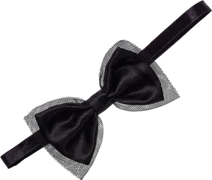 Black Satin Bow Tie PNG Image