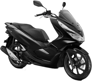 Black Scooter Profile View PNG Image